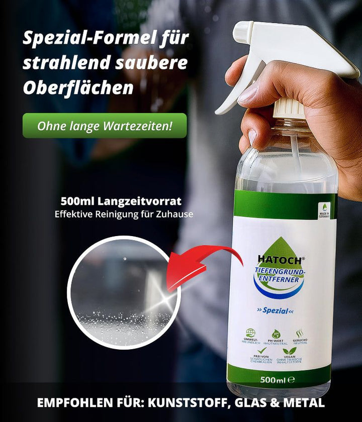 Tiefengrund-Entferner SPEZIAL Anwendung auf Glasscheibe - Professionelle Reinigung
