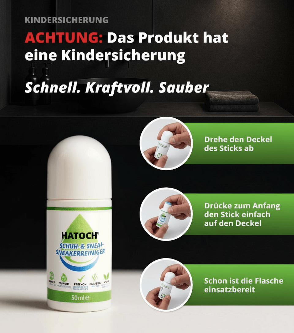 Schuhreiniger mit Kindersicherung - Sicheres Reinigungsprodukt